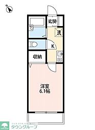 ジョイクレア 1階1Kの間取り