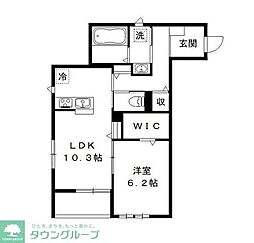 サニーハイツオリーブの森 3階1LDKの間取り