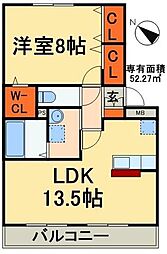 リビングタウン稲毛の杜C 1LDKの間取図画像