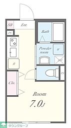 コルビジェIV 3階ワンルームの間取り