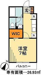 ソレイユ瑞江 2階1Kの間取り