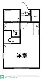 クオーレ習志野台II 2階ワンルームの間取り