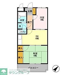 シャトーヤジマ 1階2DKの間取り