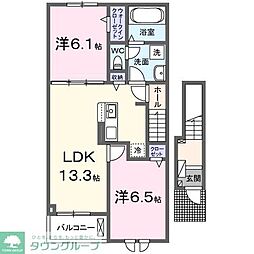 グリシーヌ 2LDKの間取図画像