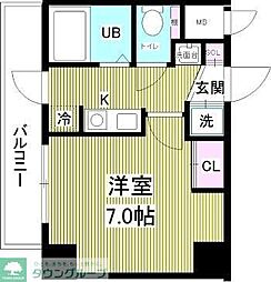 VARIANTS. 1Kの間取図画像