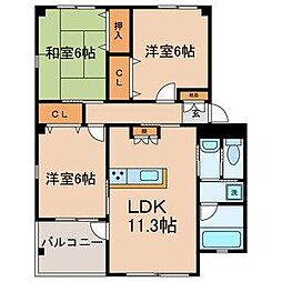 AS-HAUS 3LDKの間取図画像