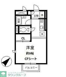 メゾンクレール ワンルームの間取図画像