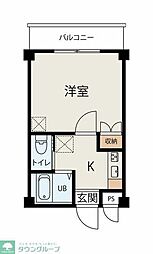 グランメゾン習志野 1Kの間取図画像