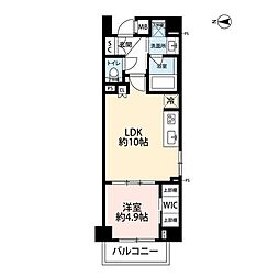 プレール・ドゥーク大島 1LDKの間取図画像