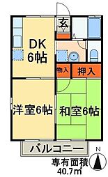 ブルック幕張 2DKの間取図画像