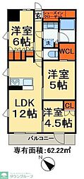 江戸川区松江2丁目マンション 3LDKの間取図画像