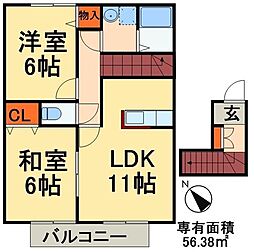 セレーノ参番館 2LDKの間取図画像