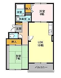 カーサみつわ台E 2LDKの間取図画像