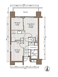 TheParkcross錦糸町レジデンス 1SLDKの間取図画像