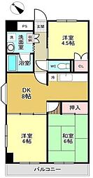 プレステージ・市川 3DKの間取図画像