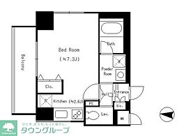 パークフィルヴェール 1Kの間取図画像