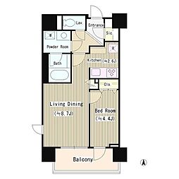 パークフィルヴェール 1LDKの間取図画像