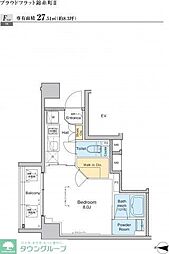 プラウドフラット錦糸町2 1Kの間取図画像