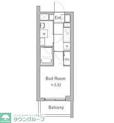 SPコート四ツ木 1Kの間取図画像