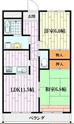 エクセル本郷 2LDKの間取図画像
