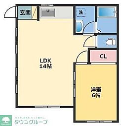 グランレーヴ船橋 1LDKの間取図画像