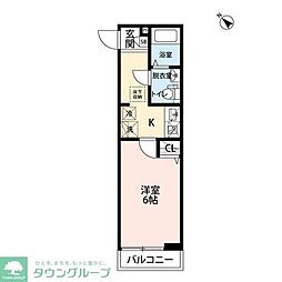 エクセラン上本郷II 1Kの間取図画像
