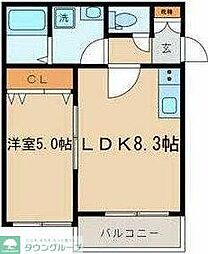 メープルコート 1LDKの間取図画像
