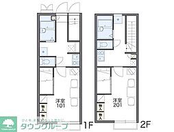 レオパレスベルデハイム 1Kの間取図画像