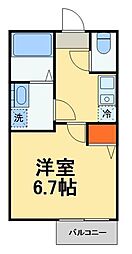 松戸市松戸アパート 1Kの間取図画像