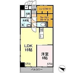 YS習志野台 1LDKの間取図画像