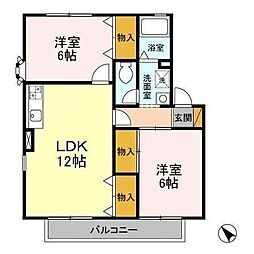 パレド・エトワール 2LDKの間取図画像