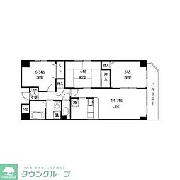 サンスカイ 3LDKの間取図画像