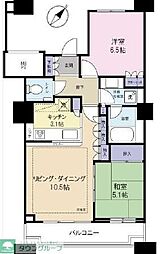 I-linkタウンいちかわザタワーズウエスト 2LDKの間取図画像