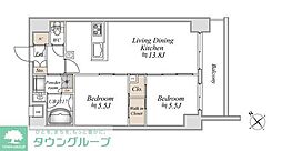 LianaArtPark 2LDKの間取図画像