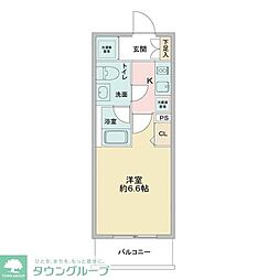ラドゥセールお花茶屋2 1Kの間取図画像