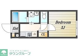 plumas北方 1Kの間取図画像