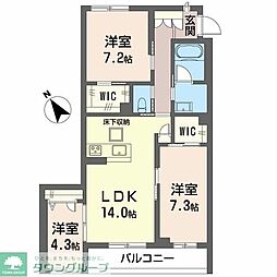 ティエンポ フェリズ I 3LDKの間取図画像