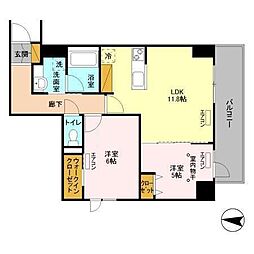 フェリスコート 2LDKの間取図画像