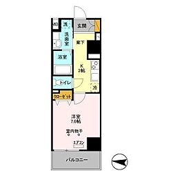 フェリスコート 1Kの間取図画像