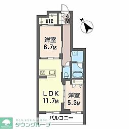 ティエンポ フェリズ I 2LDKの間取図画像