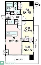 ドムール新小岩プレミアムレジデンス 3LDKの間取図画像