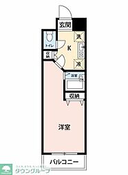 エスペランサK2 1Kの間取図画像