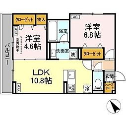D-ガルデニア 2LDKの間取図画像