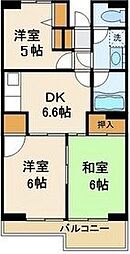 レジデンシャル五洋 3DKの間取図画像