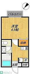 ヴェルドミール 1Kの間取図画像