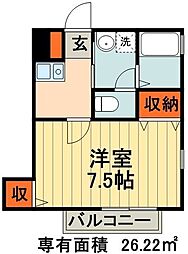 メゾン・ド・シャン 1Kの間取図画像