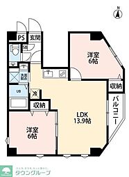 ソラシア小岩 2LDKの間取図画像