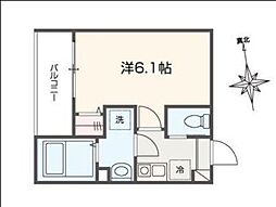 Fiorito六実 1Kの間取図画像