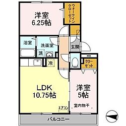 フォレストパーク 2LDKの間取図画像