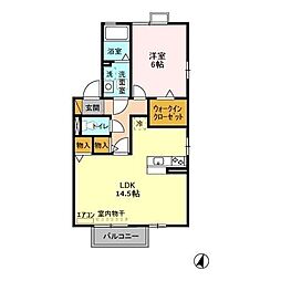 セブンオークスA 1LDKの間取図画像
